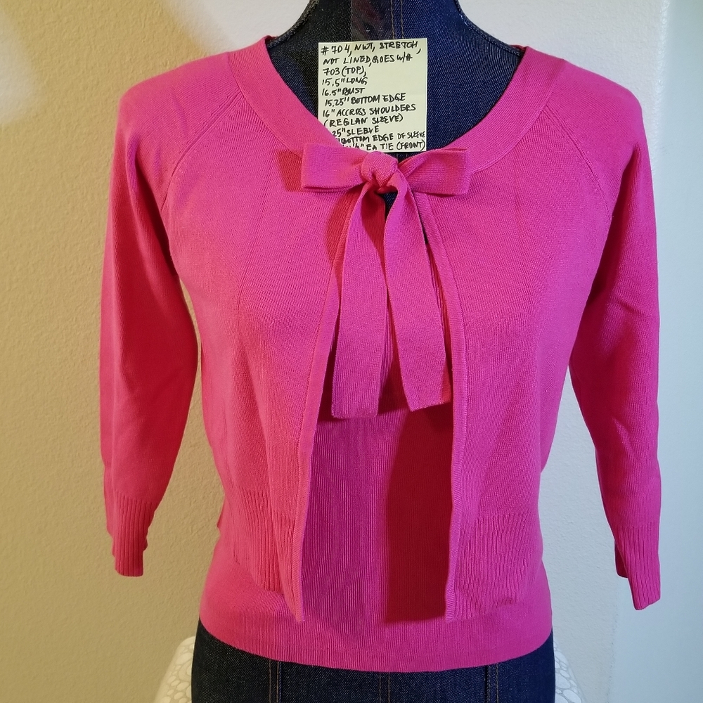 ✅NWT Grace Elements Hot Pink Silk Blend Cardigan PS Silk Blend $58 #704, B14